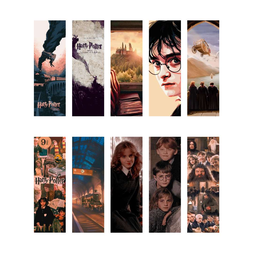 Set of 10 Harry Potter Bookmarks - Bookshaul